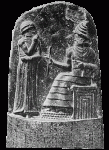 Hammurabi, øverste del av stentavle med han lover